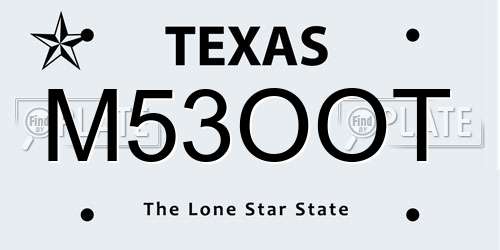 M53OOT Texas License Plate