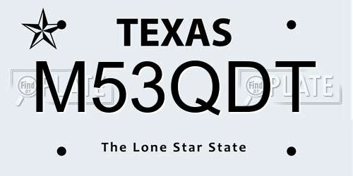 M53QDT Texas License Plate