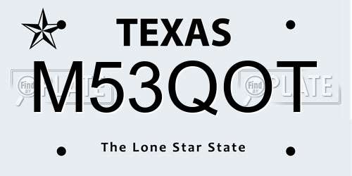 M53QOT Texas License Plate
