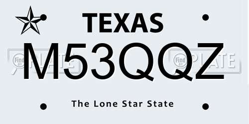 M53QQZ Texas License Plate