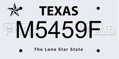 M5459F Texas License Plate