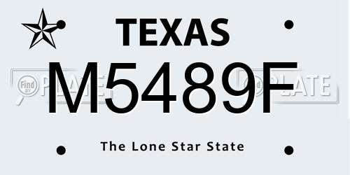M5489F Texas License Plate