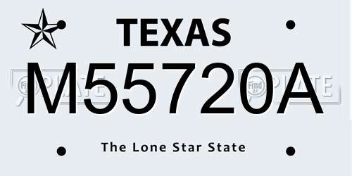 M55720A Texas License Plate