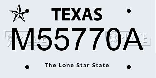 M55770A Texas License Plate