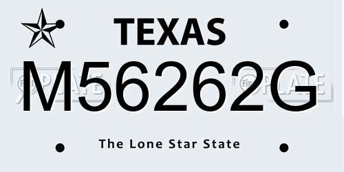 M56262G Texas License Plate