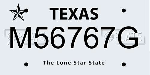 M56767G Texas License Plate