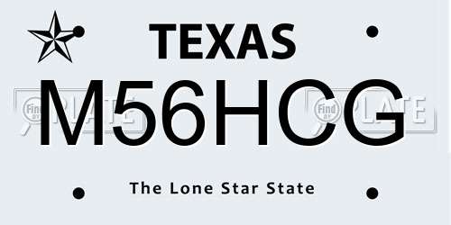 M56HCG Texas License Plate