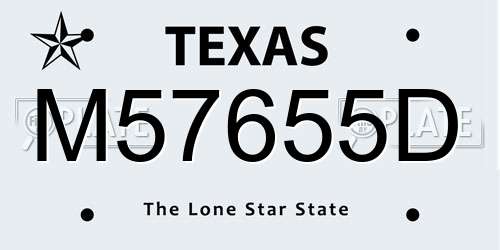 M57655D Texas License Plate
