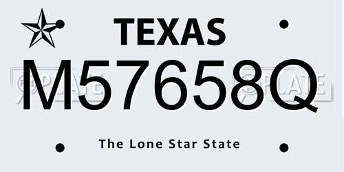 M57658Q Texas License Plate