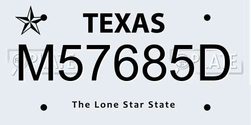 M57685D Texas License Plate