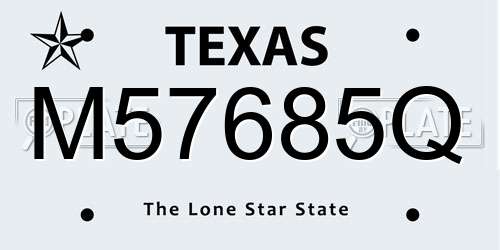 M57685Q Texas License Plate