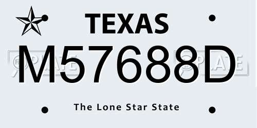 M57688D Texas License Plate