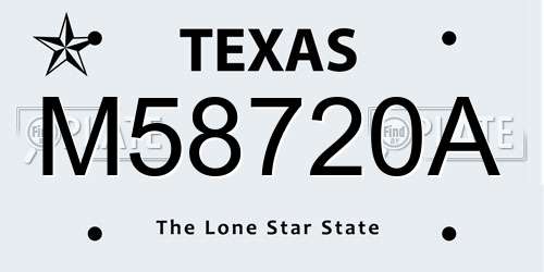 M58720A Texas License Plate