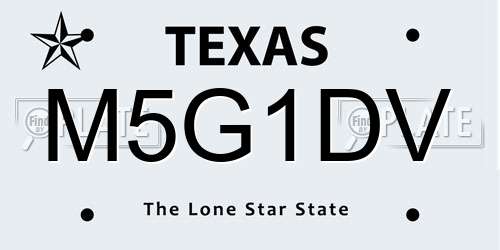 M5G1DV Texas License Plate