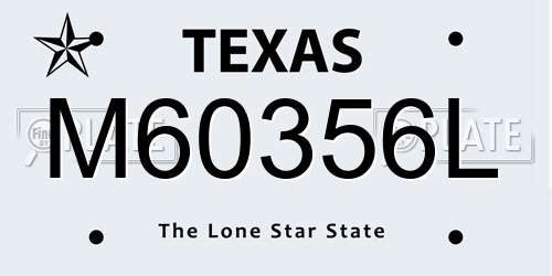 M60356L Texas License Plate