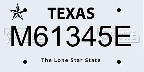 M61345E Texas License Plate