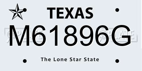 M61896G Texas License Plate