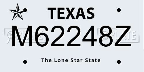 M62248Z Texas License Plate