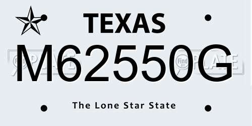 M62550G Texas License Plate