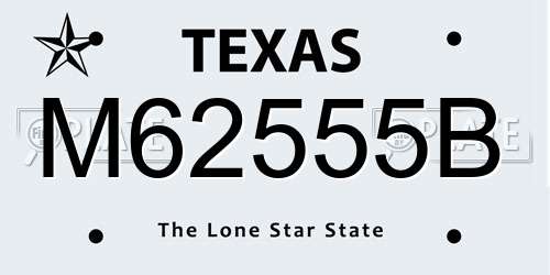 M62555B Texas License Plate