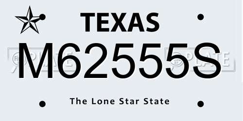 M62555S Texas License Plate