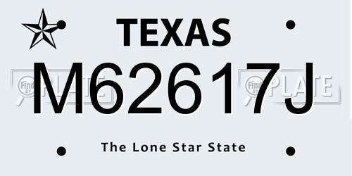 M62617J Texas License Plate
