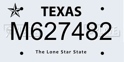 M627482 Texas License Plate
