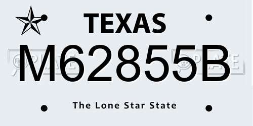 M62855B Texas License Plate