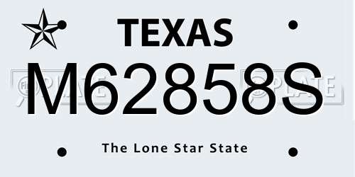 M62858S Texas License Plate