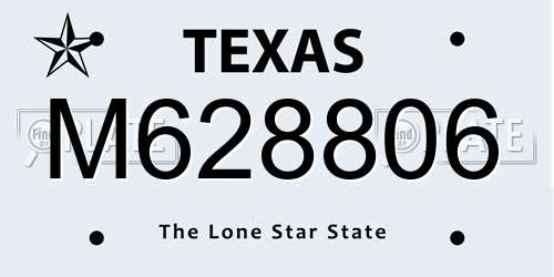 M628806 Texas License Plate