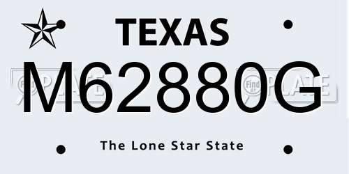 M62880G Texas License Plate