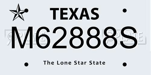 M62888S Texas License Plate