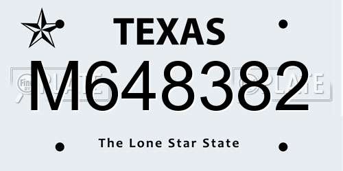 M648382 Texas License Plate