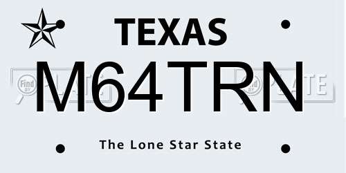 M64TRN Texas License Plate