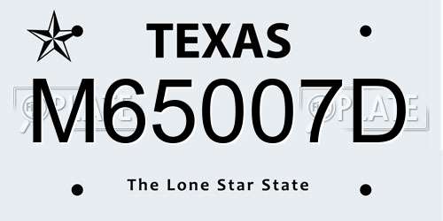 M65007D Texas License Plate