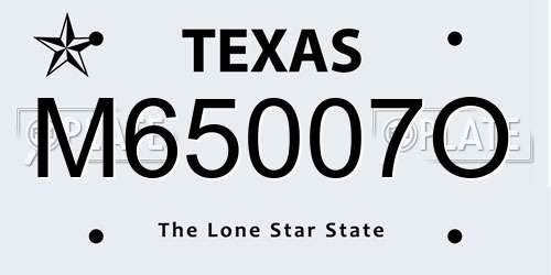 M65007O Texas License Plate