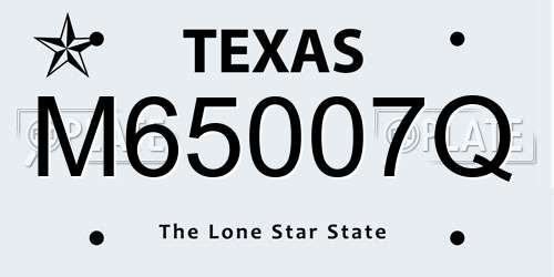 M65007Q Texas License Plate