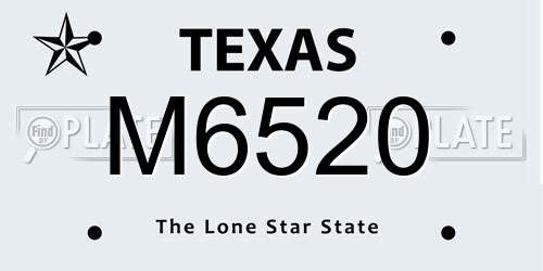 M6520 Texas License Plate