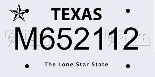 M652112 Texas License Plate