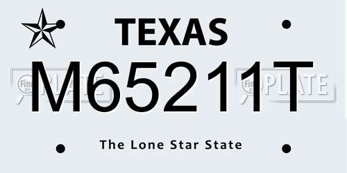 M65211T Texas License Plate