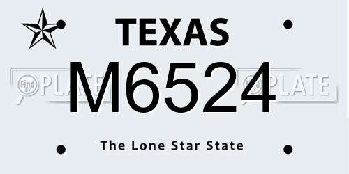 M6524 Texas License Plate