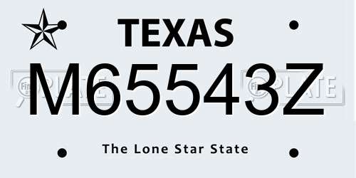 M65543Z Texas License Plate