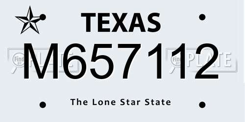M657112 Texas License Plate