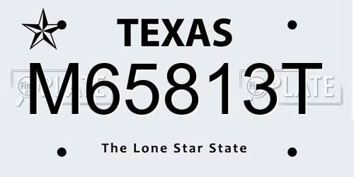 M65813T Texas License Plate