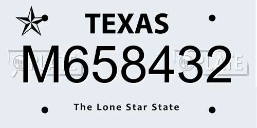 M658432 Texas License Plate