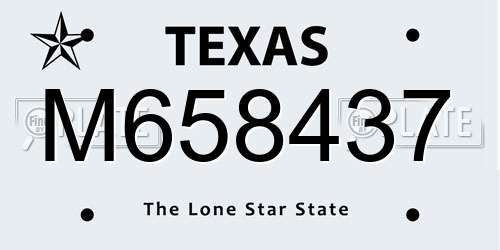 M658437 Texas License Plate