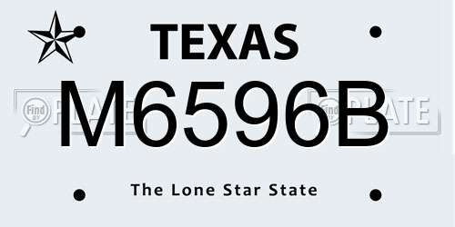 M6596B Texas License Plate