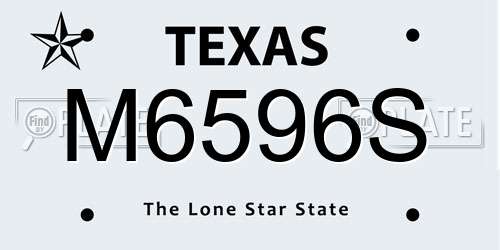 M6596S Texas License Plate