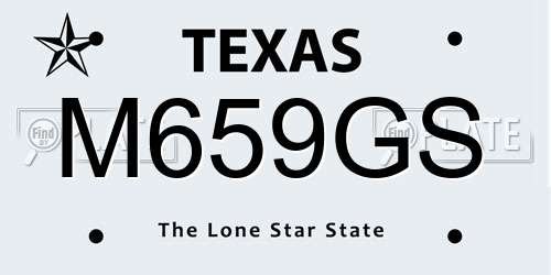 M659GS Texas License Plate