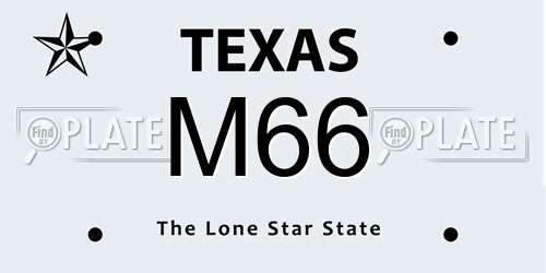M66 Texas License Plate